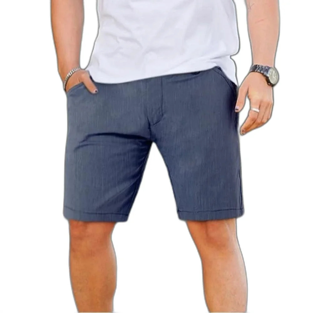 Men's shorts 10’Inseam Skinny Fit Stretch Flat Front Chino Short Dark blue.